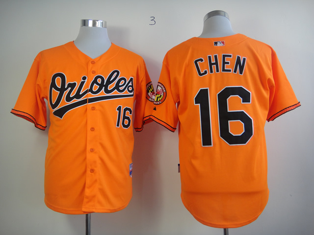 Men Baltimore Orioles #16 Chen Orange MLB Jerseys->baltimore orioles->MLB Jersey